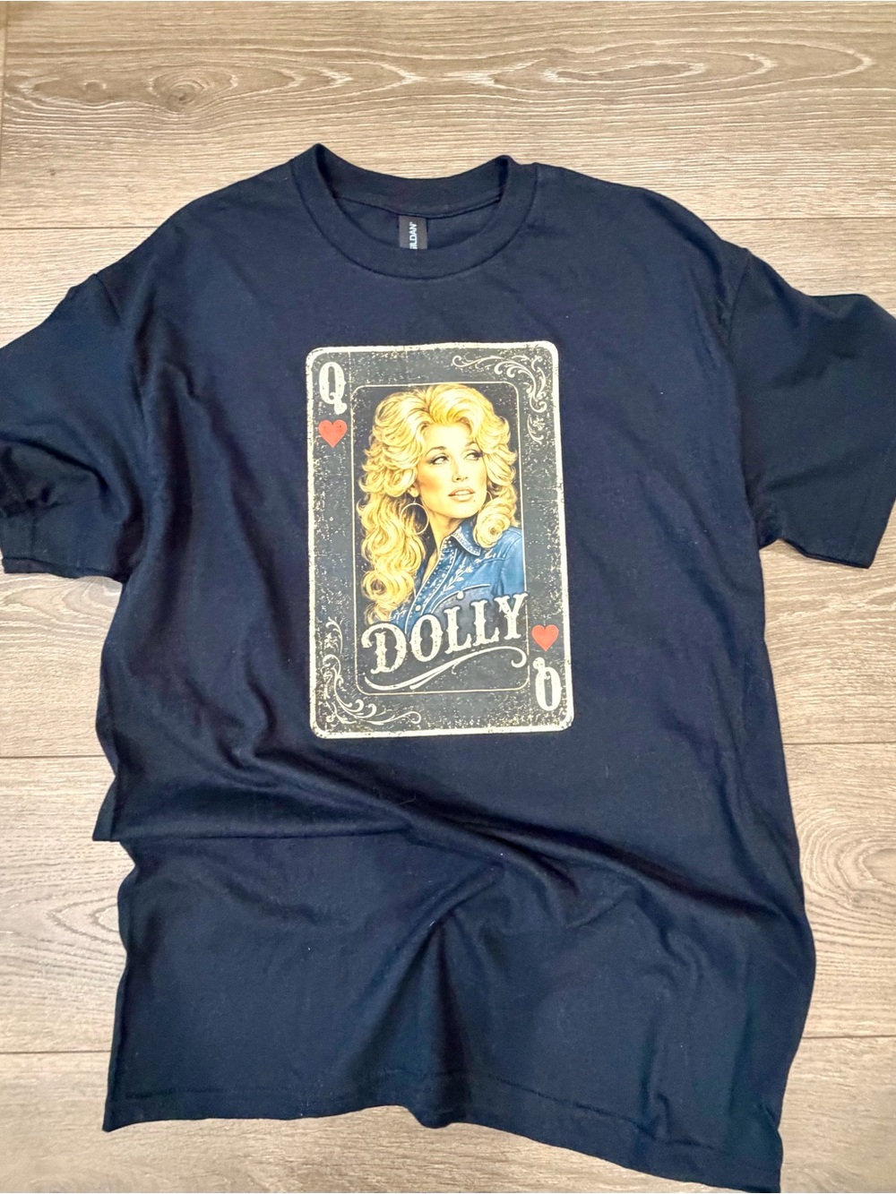 Dolly Parton Graphic Tee Black Retro Country Western - Gildan Size Medium
